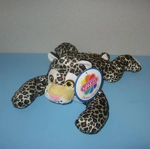 Neu 14 Zoll langes lustiges Gesicht gefleckter Leopard zum Auslegen Stofftier Plüschtier - Bild 1 von 1