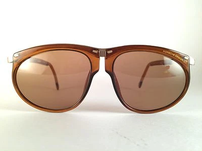 VINTAGE PORSCHE 5660 GOLD BROWN FRAME LENS 1980'S SUNGLASSES GERMANY - Image 1 of 4