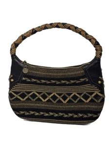 Borsa a mano Eric Javits Squishee oro nero marrone boho elegante usata in ottime condizioni - Foto 1 di 10