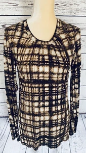 Simply Vera Wang Women’s Small Blouse Long Sleeves U Neck Soft Brown - Picture 1 of 8