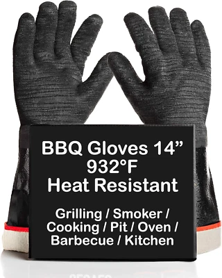 Guantes de barbacoa premium 932 ° F resistentes al calor para barbacoa | ENVÍO RÁPIDO EE. UU. Foto 1 de 4