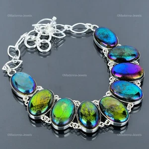 Rainbow Mystic Fire Labradorite Gemstone Chain Necklace Jewelry Sterling Silver - Picture 1 of 6