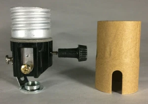 New 3-Way Turn Knob Lamp Socket Interior w/ 1/8F Hickey & Paper Insulator SO112i - Picture 1 of 4