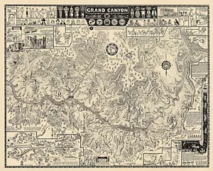 Grand Canyon Bild Wandbild Karte Historisch 11x14 Geschichte Druck Haus Schule - Bild 1 von 2