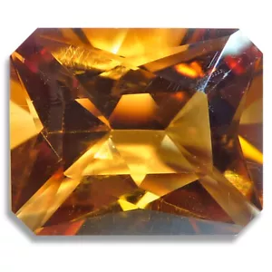 Natürlicher Citrin gelb orange cognac Smaragdschliff Feinschliff AAA facettiert lose Edelsteine - Bild 1 von 18