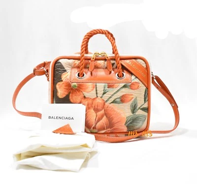 NUEVO CON ETIQUETAS Balenciaga Manta Cuadrada Pequeña Floral Pasarela Hombro Bandolera RARO Foto 1 de 4