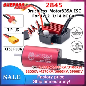 SURPASSHOBBY 2845 5900KV Brushless Motor w/35A ESC for Traxxas Trx4 1/12 RC Car - Picture 1 of 26