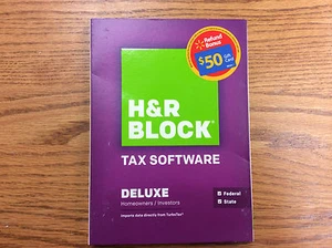 H&R BLOCK Deluxe 2014 Federal & STATE Tax SOFTWARE - Picture 1 of 2