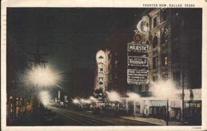 1929 DALLAS TEXAS TX vaudeville THEATER ROW at night postcard - Picture 1 of 2