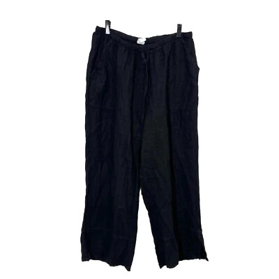 Pantalones de lino Match Point para mujer XL negros costeros relajados minimalistas Lagenlook Foto 1 de 4