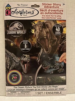The Original Colorforms Jurassic World Sticker Story Adventure Age 3+ New - Image 1 of 4