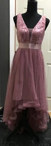 Ever Pretty Mauve Lace & Netting Long Formal Dress Gown Sleeveless Sz S 04 NEW - Picture 1 of 10