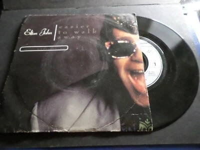 ELTON JOHN 45 TOURS, EASIER TO WALK AWAY, VINYL 7", VINTAGE - Photo 1/2