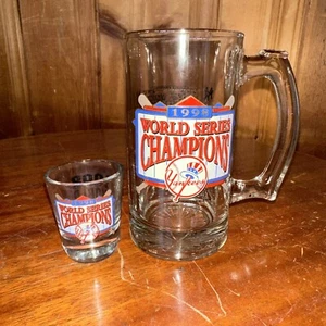 2 pcs - 1998 NY Yankees World Series Champions Hunter Shot Glass & Beer Mug - Picture 1 of 7
