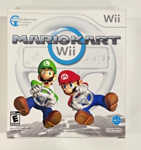 Mario Kart Game with Wheel - Nintendo Wii (2008) - Picture 1 of 10