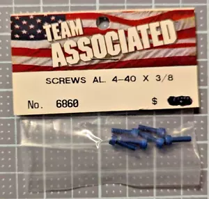6860 Team Associated Blue Aluminum Screws 4-4- x 3/8 (6) - Picture 1 of 2