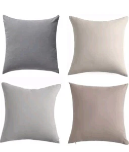 WEMEON Neutral Modern Solid Decorative Throw Pillow Covers 18x18 Inch- Set of 4 - Picture 1 of 6