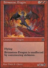 1x Brimstone Dragon Heavy Play, English Portal: Second Age MTG Magic
