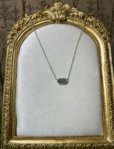 Collar Corto Kendra Scott Elisa Platino Drusy Plata - Imagen 1 de 6