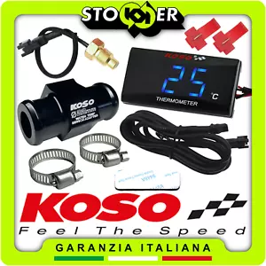 TERMOMETRO DIGITALE KOSO MOTO RACCORDO TUBO ACQUA 22mm SENSORE TEMPERATURA M10x1 - Foto 1 di 13