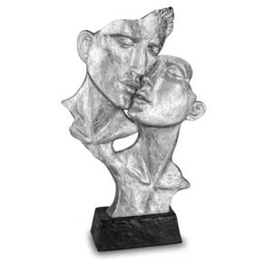 Büste Paar 40 cm schwarz-silber Sockel Deko Skulptur 720207 formano Dekofigur - Bild 1 von 3