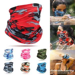 Bandana Face Mask Neck Gaiter Tube Scarf Outdoor Sports Fishing Cycling Headwear - Picture 1 of 18
