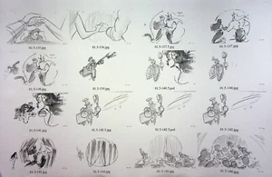 Página en miniatura con guión gráfico de la película de inicio de producción de The Little Mermaid Ariel - Imagen 1 de 2
