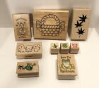 Miscellaneous Lot Of 9 Rubber Stamps - Some Are Vintage
