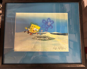Sponge Bob Squarepants Framed Animation Cel - Stephen Hillenburg Auto