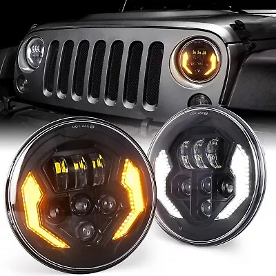 LED Headlight Lamp 7 inch HI/Lo beam Blinker DRL for Suzuki Jimny JA11 JA12 JA22 - Image 1 of 4
