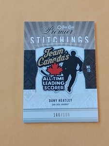 2009-10 O-PEE-CHEE Premier Stitchings #PS-DH Dany Heatley #/199 San Jose Sharks 