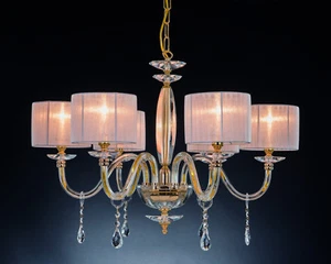 Design Swarovsky Nikita Gold 6 Light Classic Crystal Chandelier - Picture 1 of 1