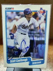 1990 Fleer #293 Scott Coolbaugh RC Texas Rangers /Autograph - Picture 1 of 3