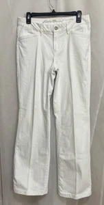 Eddie Bauer Size 6 Women’s White Denim Curvy Jean Trouser 30 X 30 Boot Cut - Picture 1 of 9