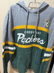 Men's Mitchell & Ness Green Bay Packers Script Logo Hoodie Sweatshirt Mens 4xl - Picture 1 of 4