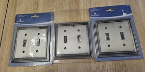 LOTE DE 3 Placas de Pared Brainerd 11584 Doble Interruptor Cepillado Satinado Peltre Cuentas NUEVO - Imagen 1 de 6