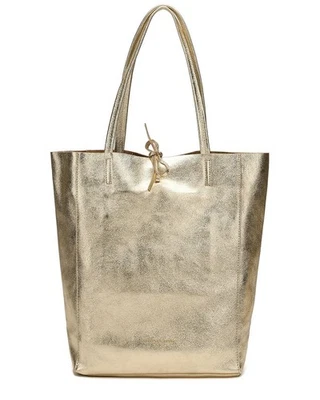 Tiffany & Fred Paris Soft Metallic Leather Tote Women's Gold - Image 1 of 3