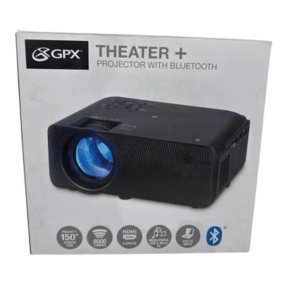 GPX Theater Bluetooth Projector PJ609B HDMI USB Micro SD AV Input 150" Screen - Image 1 of 4