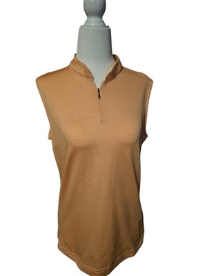 Adidas Climacool Mujer Mediano Tanque Naranja Tenis Golf Atlético Sin Mangas Cremallera Foto 1 de 3