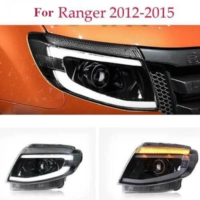 For Ranger 2012-2015 LED Headlight Assembly DRL White/Amber Turn Signal 2PCS - Image 1 of 4