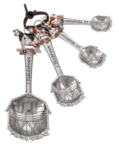 HTOP Cow floral with barn 4 pc nesting Measuring spoon Set color Ganz - Picture 1 of 11