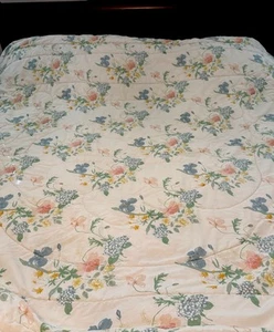 Vintage Spring Maid Queen Floral Comforter Ivory Cream Multicolor Flowers 85x100 - Picture 1 of 3