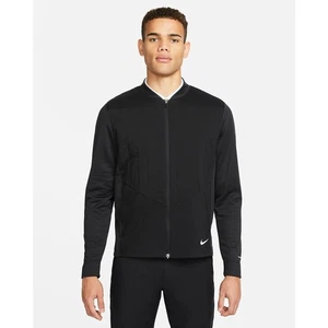 Nike Golf Jacket Black Quilted 1899 Dual Zip Golf Logo Dri-FIT Med - Picture 1 of 9