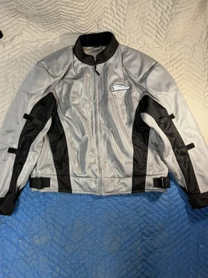 First Gear Motorcycle Jacket Hypertex Mesh Padded Full Zip Gray Black Size XL - Image 1 of 4