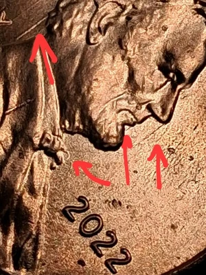 Lot of 2  - 2022p Lincoln Cent Die Clash and Crack Error - Image 1 of 4