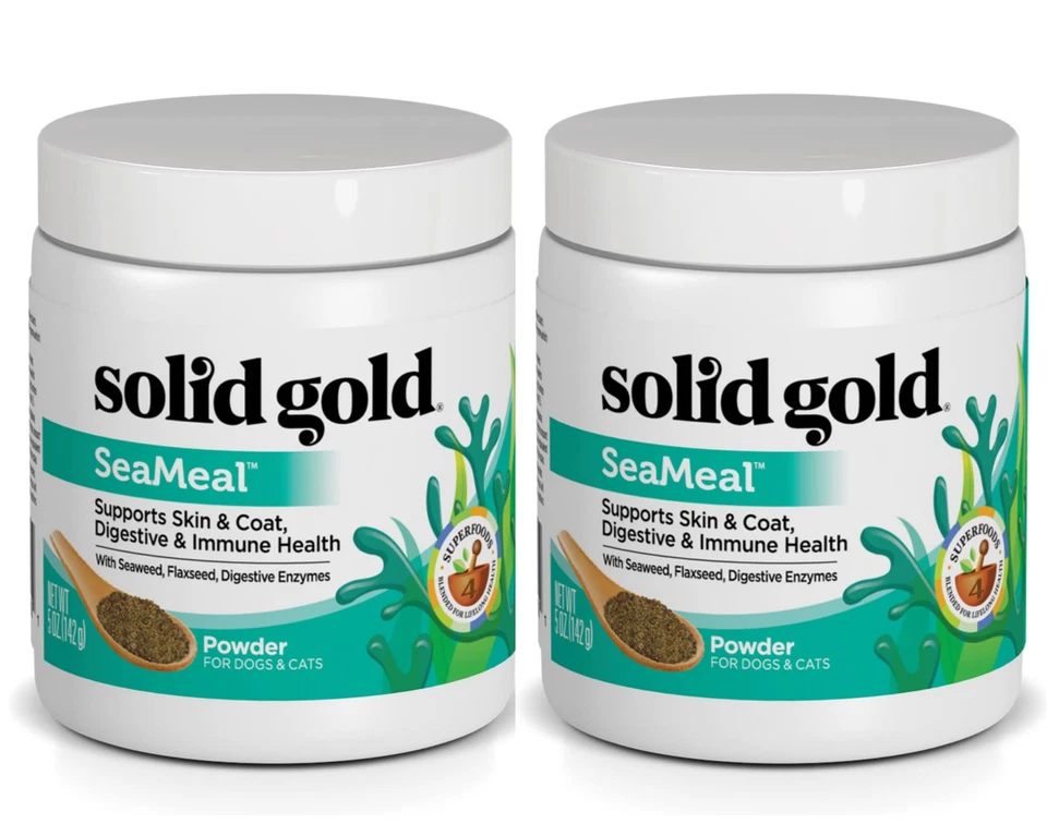 5oz Solid Gold Dog Cat Supplements for Skin Coat Digestive Immune Health Seameal
