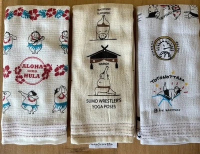 3er Set Japanische Tenugui Handtücher Imabari Baumwolle Gaze Gesichtstücher Sashiko Sumo  - Bild 1 von 4