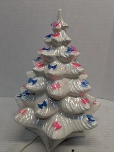 Albero di Natale illuminato ceramica bianca stampo Olanda vintage 1992 altezza 16" pollici  - Foto 1 di 19