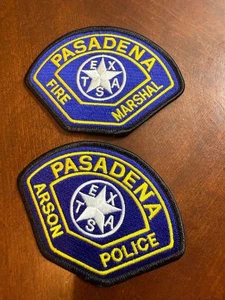 PASADENA TX Police & Fire Marshal Patches - Brandstiftungseinheit - besticktes Set - Bild 1 von 5