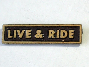 Live & Ride Bar Vintage Motorcycle Pin , (brassytone)(**) - Picture 1 of 4